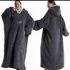 Hugello™ Oversized long Hoodie Blanket – Cloud-Soft Warmth in Classic Dark Grey