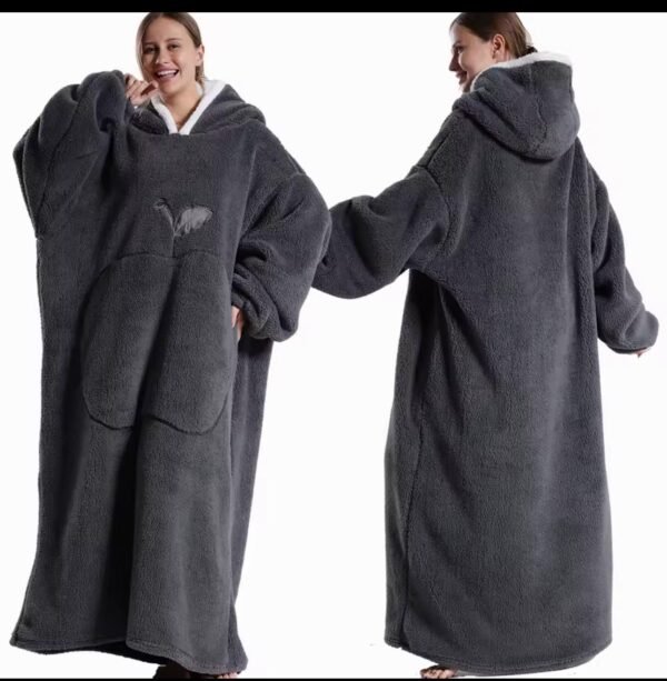 WhatsApp Image 2025-09-12 at 01.01.59 (3) Hugello™ Oversized long Hoodie Blanket – Cloud-Soft Warmth in Classic Dark Grey