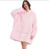 WhatsApp Image 2025-09-12 at 01.01.59 (4) Hugello™ Hoodie Blanket – Confort XXL Ultra-Doux (Rose Pastel)