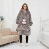 50bffa09-5701-4cc7-b069-aacf35957168.jpg USB Heated Wearable Blanket Oversized Lazy Hoodie With Large Heating Area Back Cozy Warm Sherpa Hoodie Blanket No Battery Pack