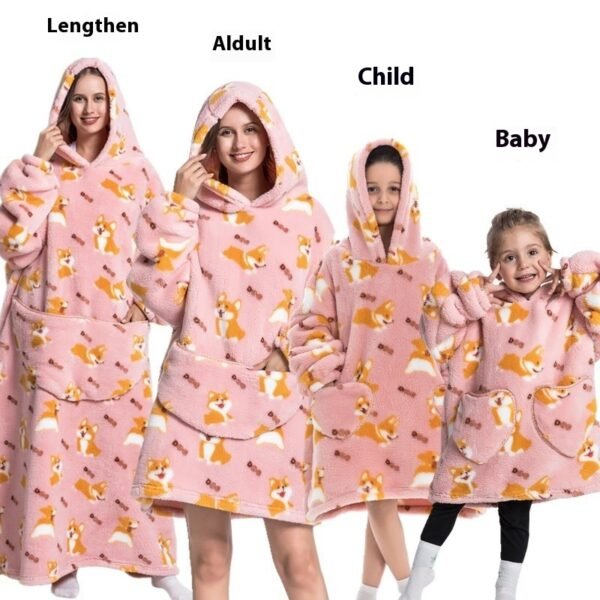 9bef081c-853f-4461-b2a1-770b08bdf3d9_trans.jpeg Lazy Blanket Hooded Lengthened Bare Thickened Women's Home Pajamas