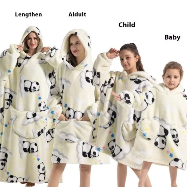 9f6a82ba-d37a-4cf7-bb1f-b831ba4c698f_trans.jpeg Lazy Blanket Hooded Lengthened Bare Thickened Women's Home Pajamas