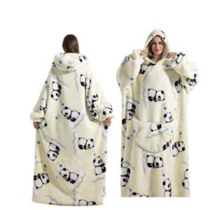 dcdb06ac-b80c-4c40-bc42-9a83ad24a987.jpg New Plus-sized Widened Homewear Lazy Blanket Warm Nightgown